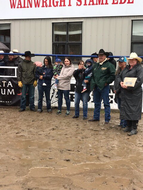 Leon Laye accepting his induction plaque today at Wainwright Stampede #WainwrightStampede