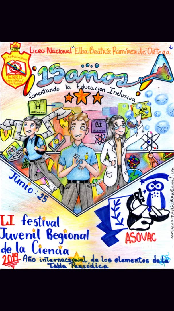 AsoVACTachira1's tweet photo. Todo listo para realizar el Festival Regional Juvenil de la Ciencia N° 51  en el LN "Elba Beatriz Ramírez de Ortega". Martes 25 de junio. Estudiantes de Educación Media de 13 instituciones del Edo. Táchira mostrarán sus trabajos científicos. https://t.co/YTpDWAYhoS