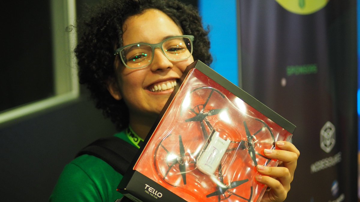 PerficientLATAM's tweet photo. Congrats to Camila Gomez, the grand winner of #PSLCorp's drone raffle at @NodeConfCo! Hope you enjoy it, Camila 😉 #PSLAtNodeConfCo https://t.co/EKdn0YFXtS