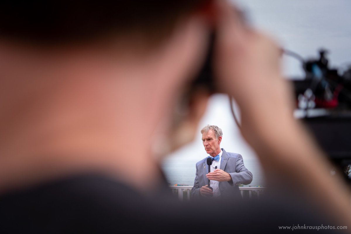 johnkrausphotos's tweet image. Bill Nye, CEO of The Planetary Society, addresses the media ahead of Monday evening’s #FalconHeavy launch of #STP2, which will deliver the organization’s #LightSail2 spacecraft to orbit.