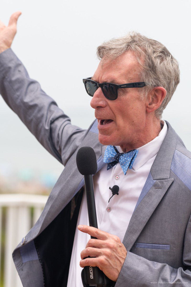 johnkrausphotos's tweet image. Bill Nye, CEO of The Planetary Society, addresses the media ahead of Monday evening’s #FalconHeavy launch of #STP2, which will deliver the organization’s #LightSail2 spacecraft to orbit.
