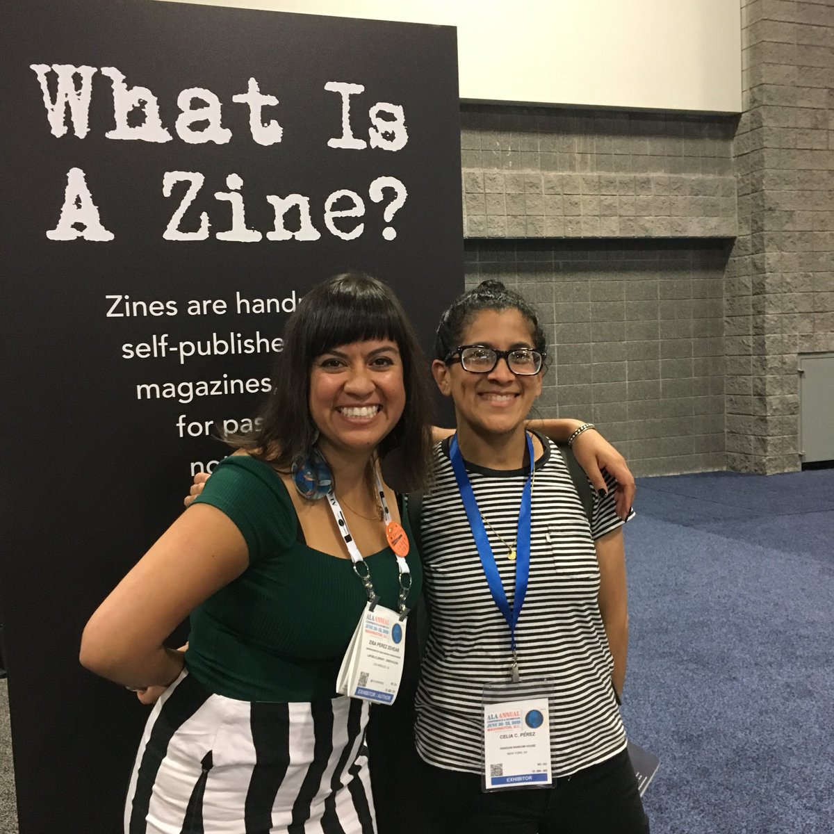 DJZibaZ's tweet photo. The Perez zine librarians say, “1st rule of punk is to know what a zine is!” :) @CeliaCPerez #FirstRuleofPunk https://t.co/BlXMm7vgip