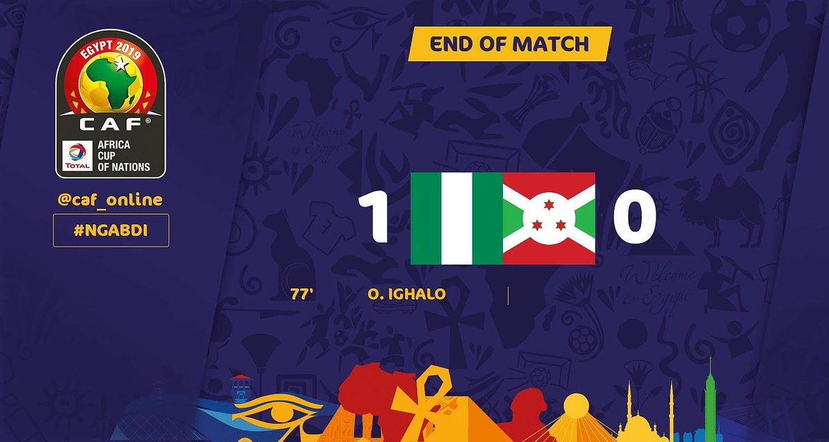 NigezieTV's tweet photo. The #SuperEagles recorded a win in their opening #TotalAFCON2019 game against Burundi...
What did you take from the game and how the #SuperEagles played?!
#NXTV #NXEnt #Entertainment #Sports #Soccer #Egypt2019 #AFCON #AFCON2019 #TotalAFCON2019 #Football #NGABDI https://t.co/GbhxAi9bda