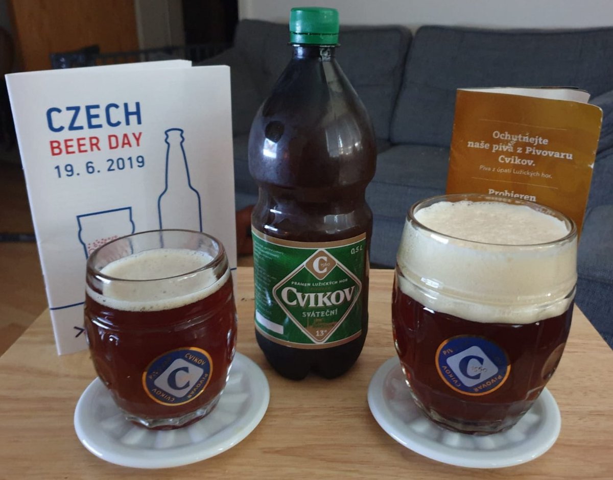 czechbeerclub's tweet photo. Tonight's beer is one of the prizes my wife won on Wednesday. A lovely beer from Cvikov. #CzechBeer #Beer #CzechBeerDay #Cvikov https://t.co/bu0JKiSJKD
