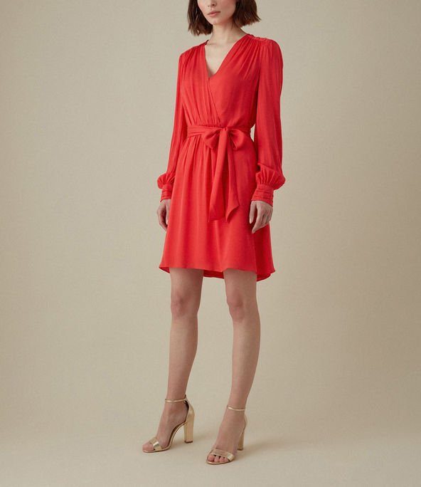 karen millen red wrap dress