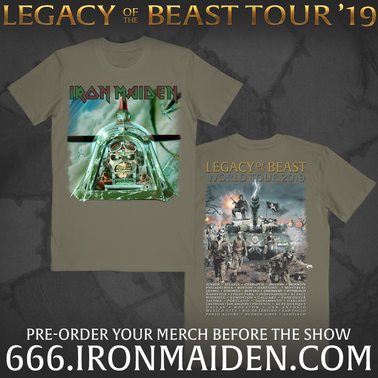 iron maiden tour 2019 t shirt