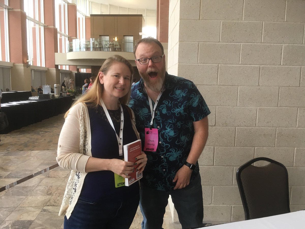LCarlsonAuthor's tweet image. NBD. Just hanging out w/Chuck Wendig 😍 #dfwcon