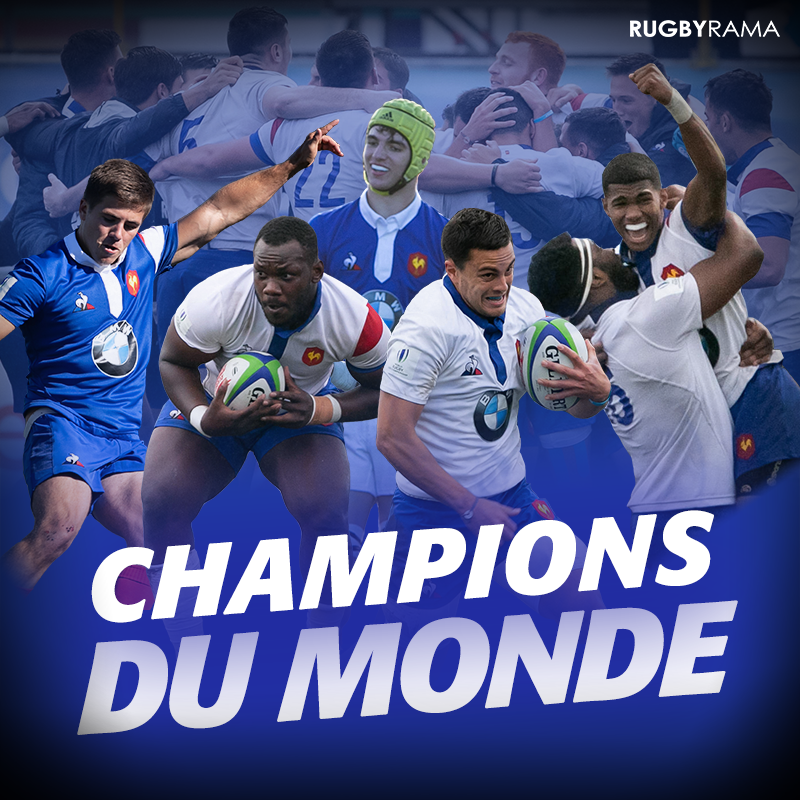 RugbyramaFR's tweet photo. ILS L'ONT FAIT 🏆🏆

#rugby #france #xvdefrance #bleuets #WorldRugbyU20s #championmonfrère #ramenezlacoupeàlamaison #doubléhistorique https://t.co/lhAGVip11l
