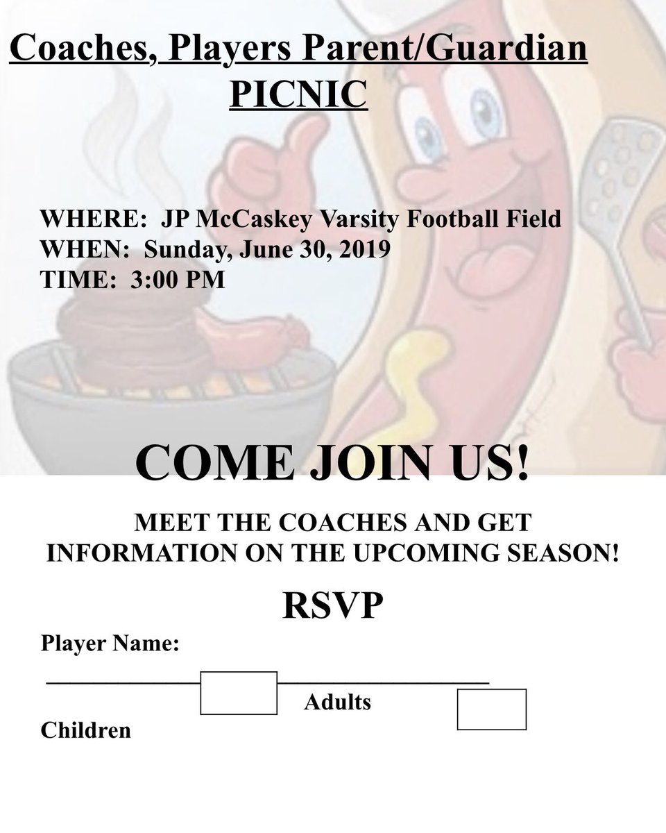 mccaskey_jpfb's tweet photo. Parents come out June 30th & fellowship with the coaches. For more information send a direct message.#mccaskeyproud #mccaskeyfootball #ReturnOfTheTornado https://t.co/at100uJixC