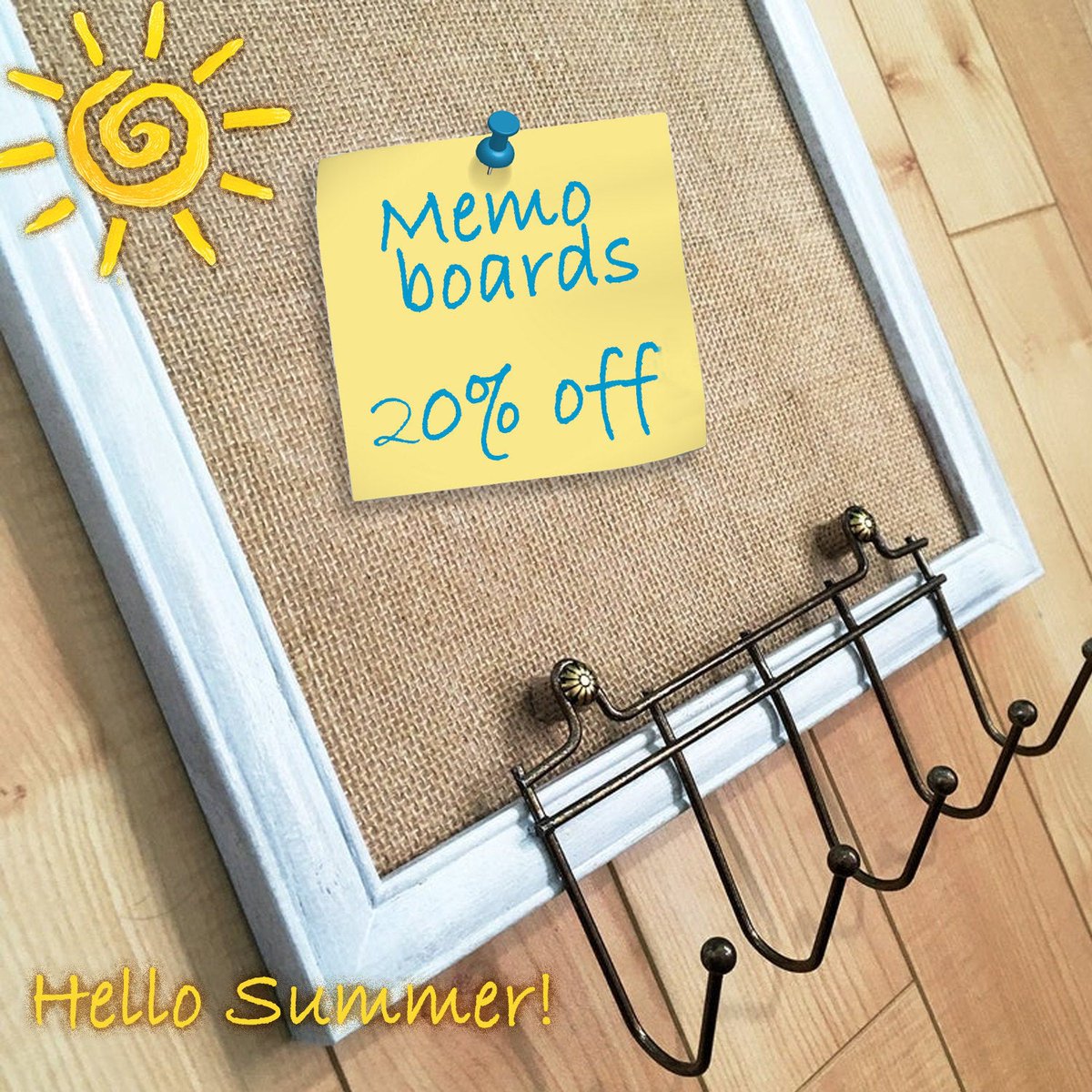 Hello Summer SALE! 20% OFF all memo boards  
Now thru July 6. 

#etsysale #memoboards #burlapboards #shophandmade #etsyfinds #etsycanada #shopsmall #hellosummersale #etsyhome #homedecorsale