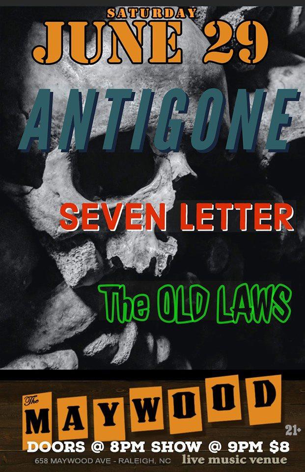 NCLowRider919's tweet image. A quick promo for my band.  If you are in Raleigh, next Saturday, June 29th; come to the @TheMaywood.   
#Antigone
#oldlaws
#7letter
#raleighmetal
#supportlocalmusic