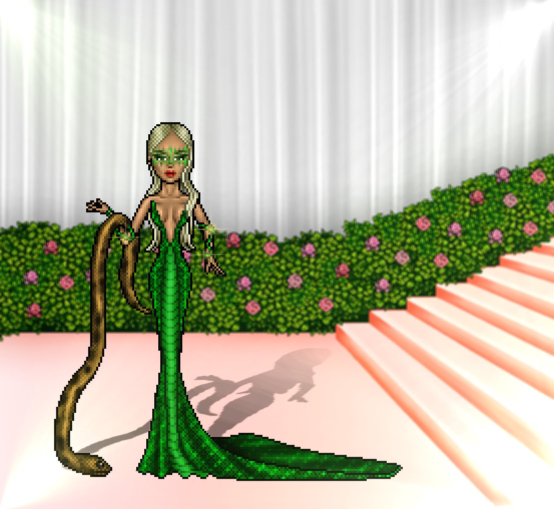 ‘the beauty that is hidden behind Medusa’s eyes’ 🐍
#HabMetGala 2019 ✨