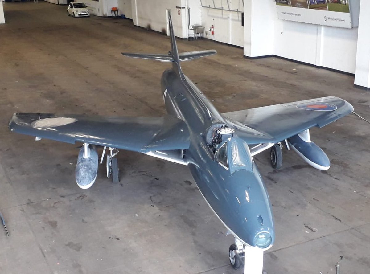 BritishJets's tweet image. After a very long couple of days here is our #Hunter #GA11 #WT806 in her #new #paint #looking #fresh. Well done to Ben and the team for putting in all the hard work. She her at @BruntyCWJ #CWJ19 Sunday 25th August 2019 @FlyPastEditor