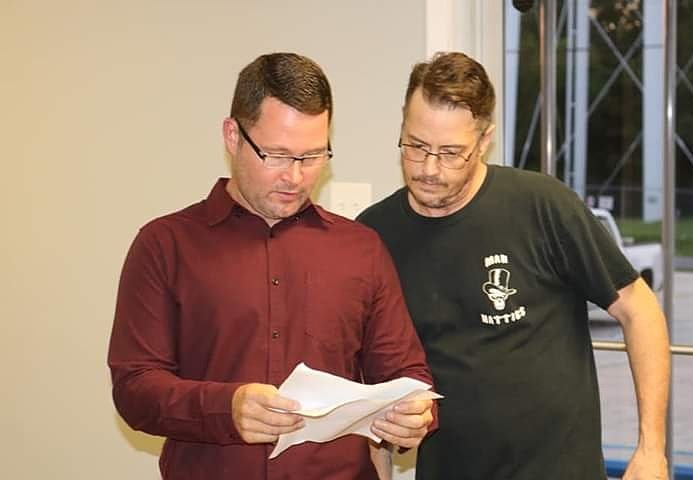 ActorAnglin71's tweet image. My coach my friend!! going over them lines!