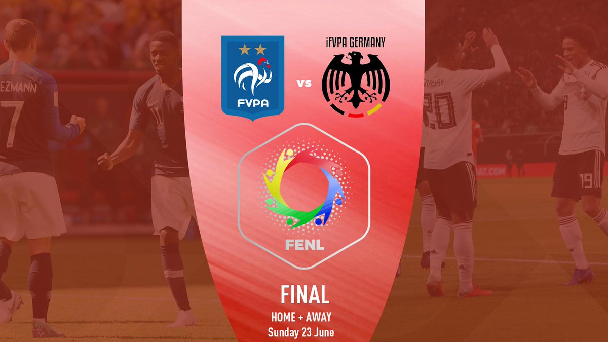 FVPAeSport's tweet photo. [PS4] Nations League - season 4

FINAL: 🇫🇷 France v Germany 🇩🇪

A game for History which concludes a stunning season !
Will Germany win the #FENL for a 4th time in a row ? 
Can France stop and join them as FENL winner ?
We'll see this sunday night. May the best win GL to all ! 🍀 https://t.co/bHoP7LSpCt