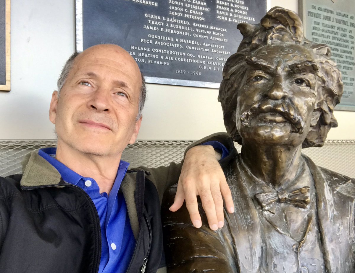 DavidAwakening's tweet image. My buddy, Mark Twain, and me reflecting on his quote about how creative the mind is at making up problems, “I’ve had thousands of problems in my life. Most of which ....never came true.” #AwakenedLife #Mindfulness