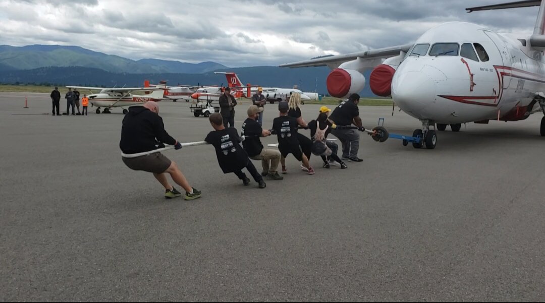 Trooper_TJ's tweet image. 2019 Plane Pull for Special Olympics Montana @SO_Montana. Joined up with the crew from @SheriffRCSO. We got 3rd! 😏out of three... ha! #SOMT #LETR #GoodTimes