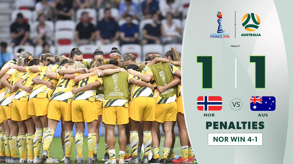 TheMatildas's tweet photo. We bow out of the World Cup on penalties. 

Thank you Australia for your amazing support! 

#WeAreMatildas https://t.co/NIcDnpZHAe