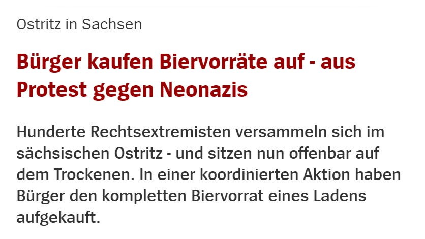 Deutsche Saufkultur hat mehr gegen Nazis unternommen als der Verfassungsschutz. #Ostritz