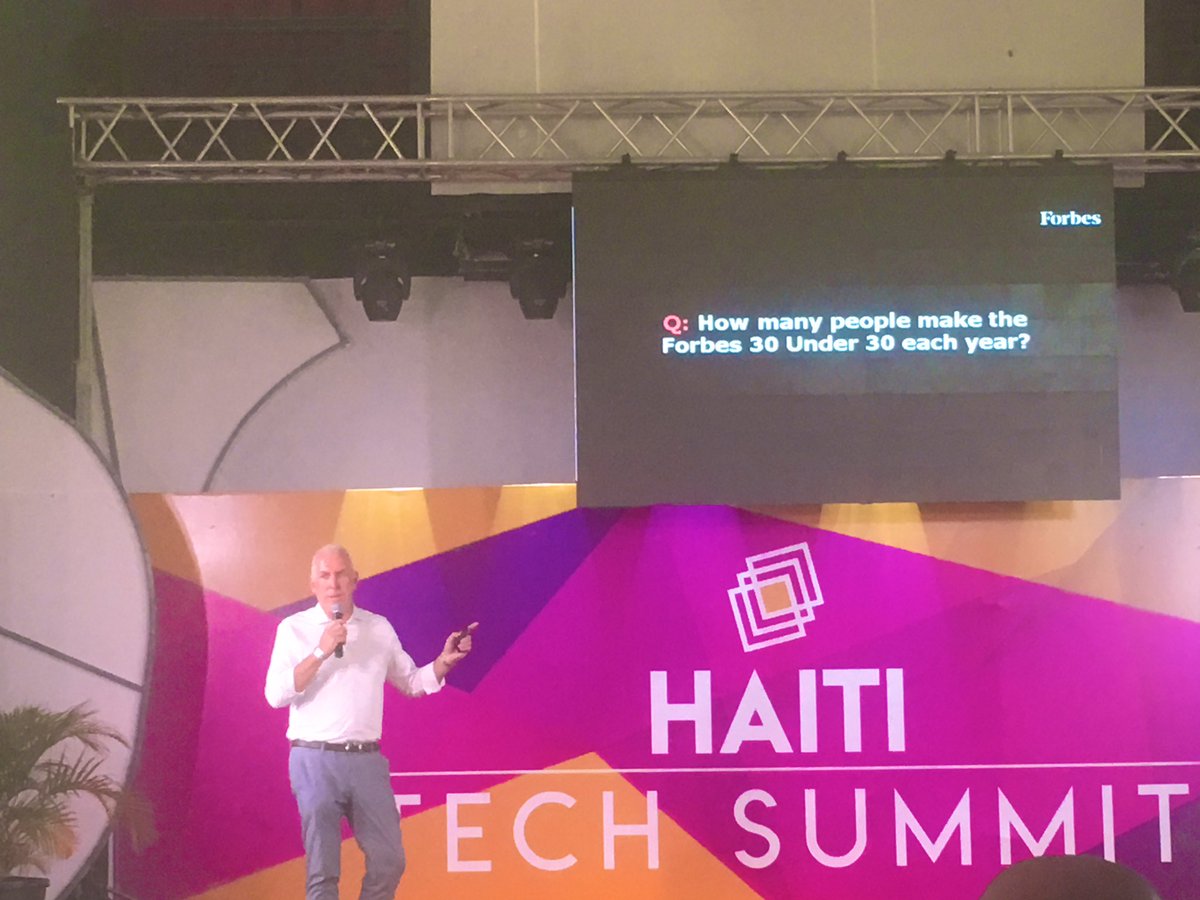 Keynote by @tomdavis_twit the CMO of @Forbes at the @HaitiTSummit 

Growth is not binary it’s not that ‘if I win, you lose’. The only way to grow is if we all grow together.