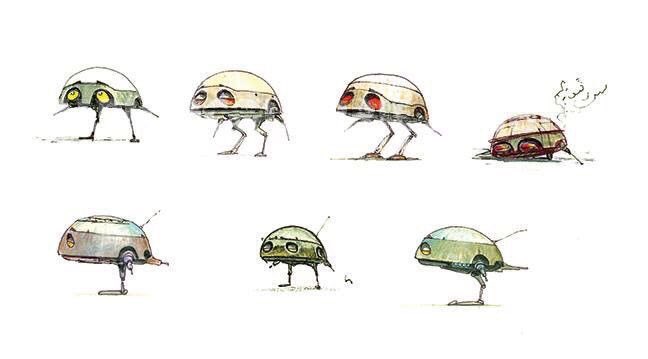 WeirdlandTales's tweet photo. Ralph McQuarrie concept art for *BATTERIES NOT INCLUDED (1987). https://t.co/tdO7haU2lu