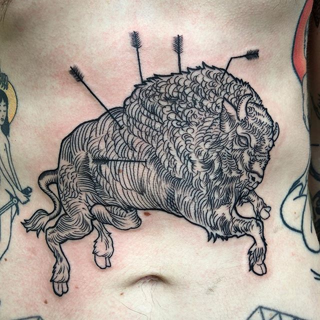 NYHC Tattoo в X: «Awesomely drawn and tattooed buffalo by @jimwhitetattooist • To book some tattoo time with Jim email him at jimwhitenyhc@gmail.com • #nyhctattoos #jimwhitetattooist #buffalo #etchingtattoo #lineworktattoo #traditionaltattoo ...