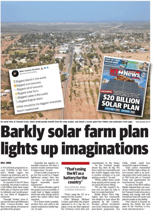 fanniebay's tweet photo. In #TheTerritory you can dream big & do big. In other places you’ll hear no, in the Territory you’ll hear “give it a go”
✅ worlds biggest #solar farm
✅ worlds biggest battery
And #boundlesssun⭐️means more ✅
#boundlesspossible
@eytanlenko @mcannonbrookes @dalesuzi @SunCable1 https://t.co/HSreNWx6p4