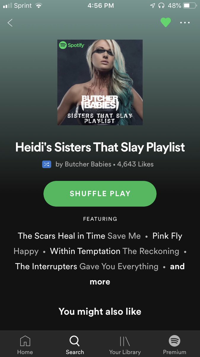 Who’s jamming <a href="/HeidiTheButcher/">Heidi Shepherd</a> “Sisters that slay” playlist today? You can jam our new single “Save Me” along with tons of other killer bands. Check it out! 
open.spotify.com/playlist/7Gajk…