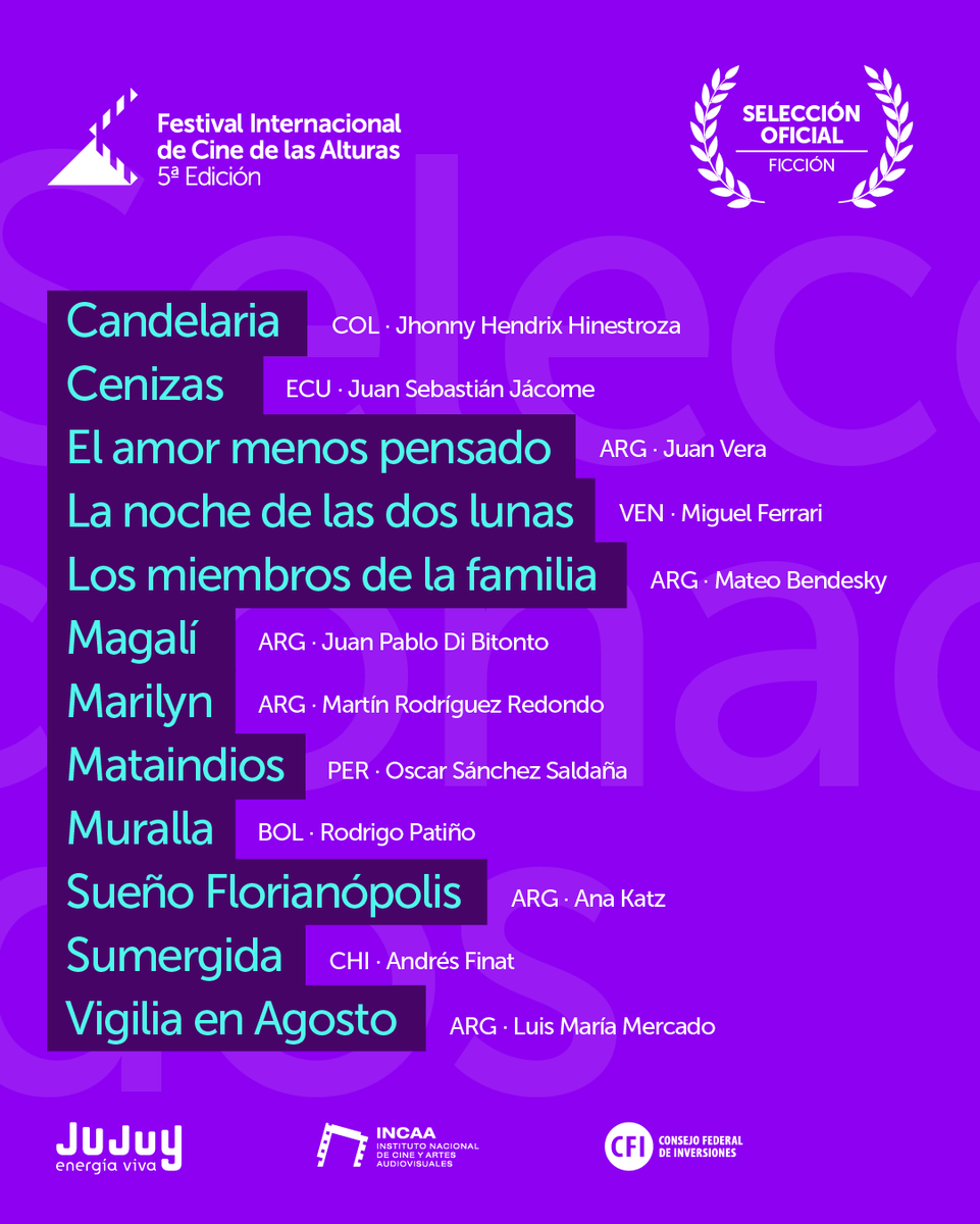 #MásFestivales | La 5° edición del <a href="/AlturasFilmFest/">DeLasAlturasFilmFest</a>, que se realizará entre 7 y el 14 de septiembre, ya tiene su programación. Conocé todos los cortometrajes y largometrajes documentales y de ficción en competencia oficial, acá ► bit.ly/2Fru57b
