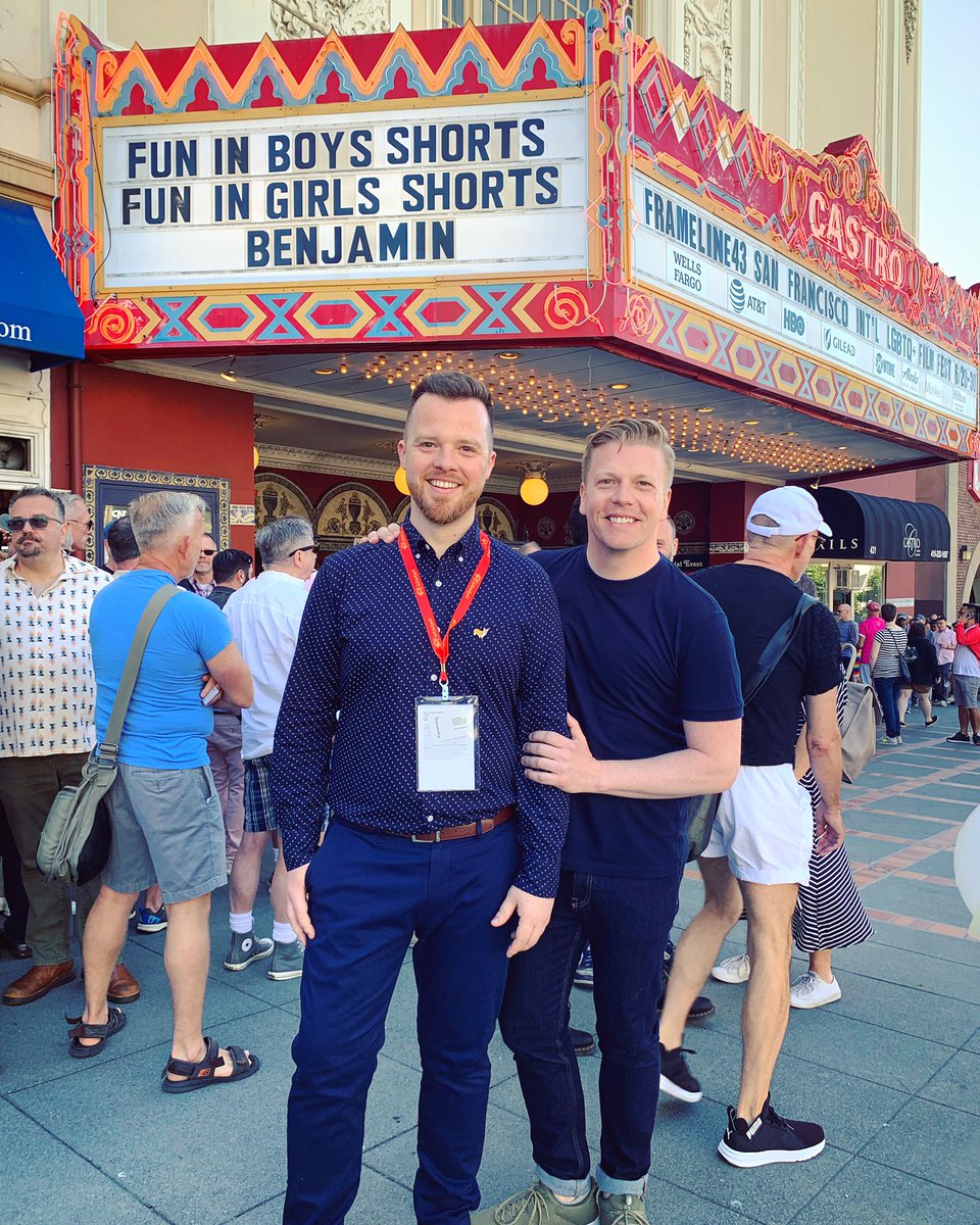 sampeterjackson's tweet photo. What an incredible experience screening Clothes & Blow at @framelinefest with @davidmenkin at the #castrotheatre as part of #FunInBoysShorts today! #frameline43 #fl43 #frameline #queercinema #lgbtfilm #clothesandblow #filmfestival #lbgt #pride #castro #SanFrancisco https://t.co/toDUPakBWz