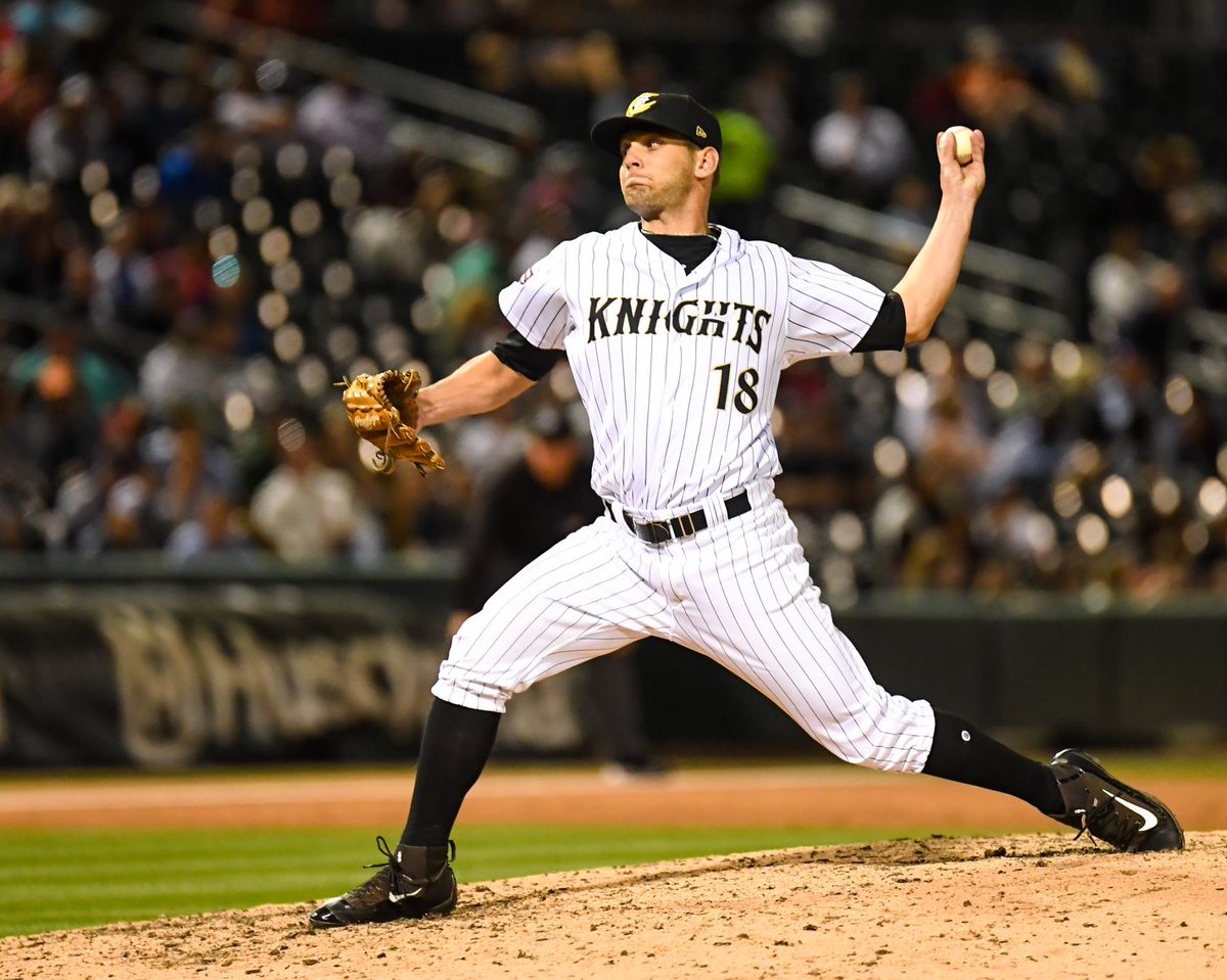 KnightsBaseball's tweet photo. In his first Triple-A start, @K_Train31 pithed a beauty. 

His Final Line: 
5.0 IP, 4 H, 3 R, 3 ER, 0 BB, 6 SO, 78 pitches/47 strikes

Charlotte leads 6-3 after 5. 

📸 @laurawolffphoto https://t.co/41n3QYZtMK