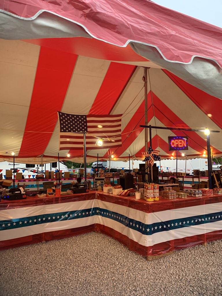 GrsslndFirework's tweet photo. This is what an open fireworks tent looks like!! Come see us!!! https://t.co/YEey9CXqK4
