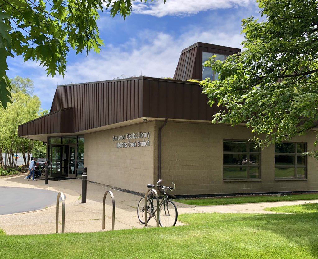 Malletts Creek Library was built as the replacement for David Osler’s Loving Branch, adding 4x the space. The new library features the Nellie Loving Reading Room, a tribute to both the former branch and its namesake, who was one of Ann Arbor’s first librarians (1883-1922)