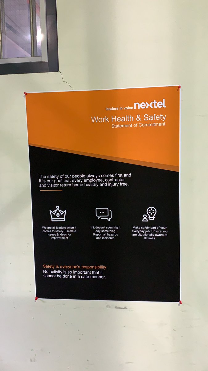 AuNextel's tweet photo. Committed to a safe workplace #aunextel https://t.co/XWIvVjqqCp