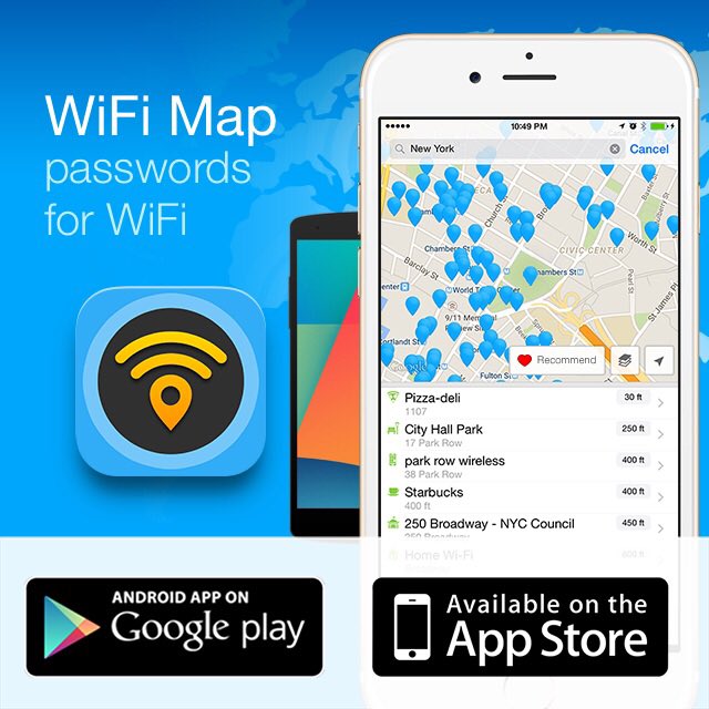 WiFi passwords for public places! Maybe even your neighbors .. @wifimapapp - https://t.co/x3vq6tSZWQ