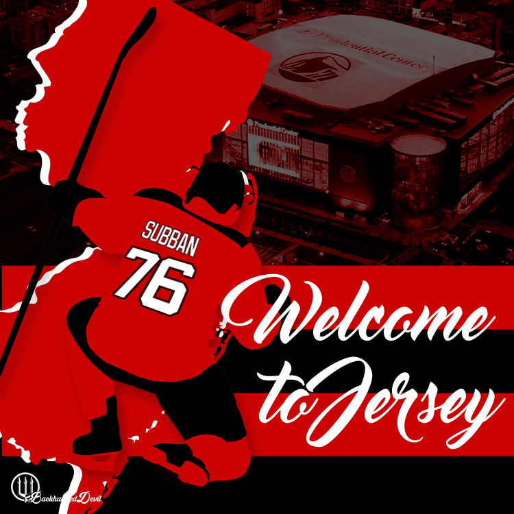 BackhandedDevil's tweet photo. Welcome to Jersey, @PKSubban1 #RunninWithTheDevils https://t.co/J5js0Ljjmd