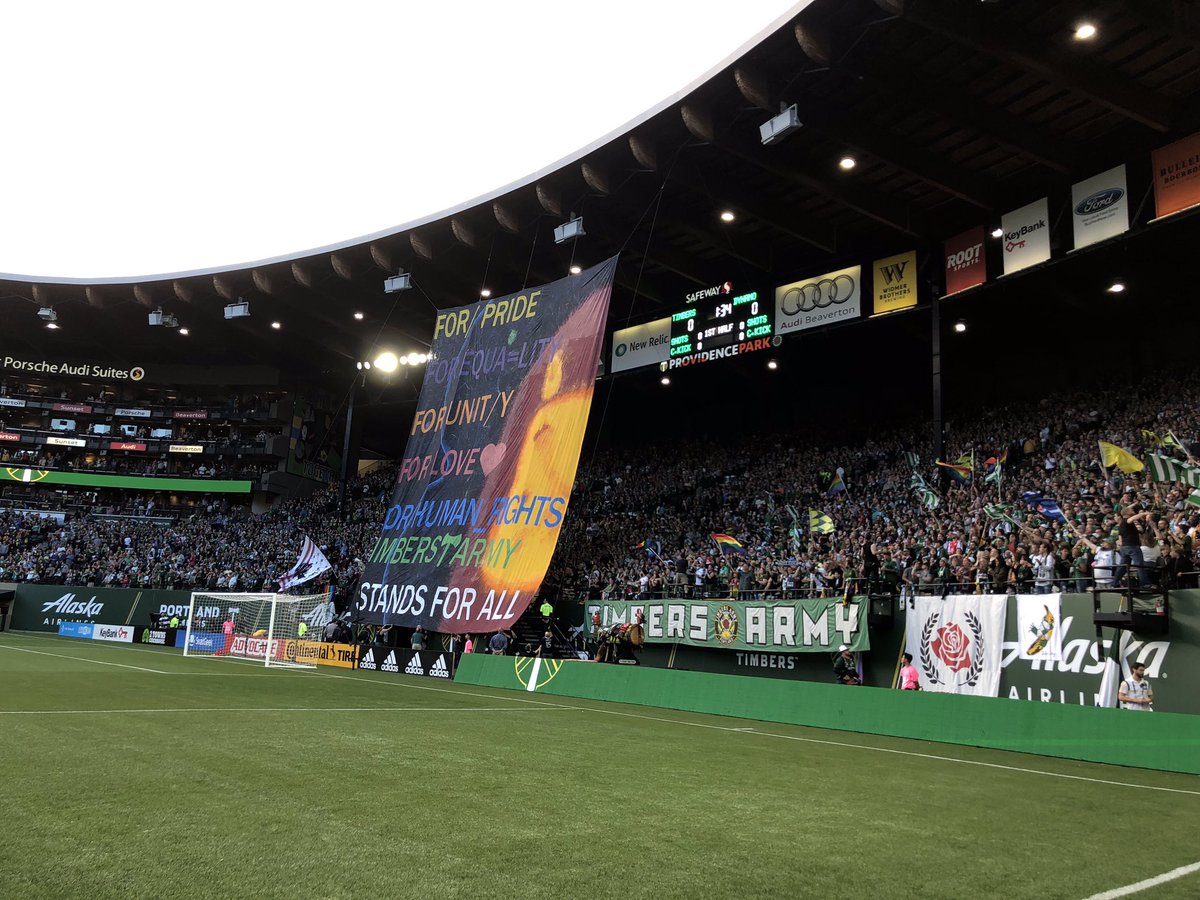 timbersarmy's tweet photo. For pride
For equality
For unity
For love
For human rights

@TimbersArmy stands for all.

#RCTID https://t.co/sYaTqAyn2u