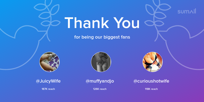 Our biggest fans this week: JuicyWife, muffyandjo, curioushotwife. Thank you! via https://t.co/vfXGQ8T5p7<a href="/tag/porkywife"class="tags"><span>#porkywife</span></a>
