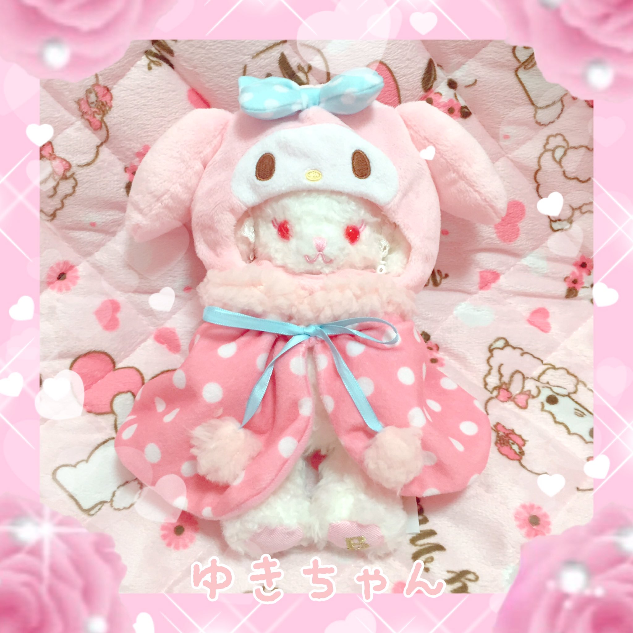 ゆきちゃん マイメロちゃんのぬいぐるみ用コスチュームsサイズ Mサイズをうさくみゃちゃんに着せてみたよ マイメロちゃんになりたかったうさくみゃちゃん T Co 3dyaldmpw3 Twitter