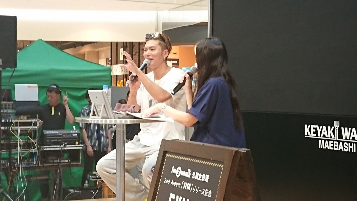 fmgunma's tweet photo. 【公開生放送】
2nd Album「1114」リリース記念『EXILE SHOKICHI SPECIAL』

けやきウォーク前橋から、#EXILESHOKICHI さんをゲストに迎えてお送りしました。

SHOKICHIさん、今度草津温泉にロケでお越しになるそうです。

アルバム「1114」発売中！

7/3(水)4(木)さいたまスーパーアリーナ

#FMGUNMA https://t.co/ZvDu93bY0H