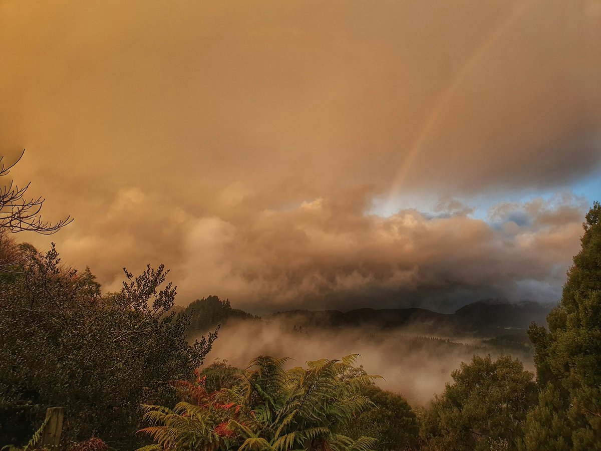 hottriggered's tweet photo. Stilled Skies

In a natural silence 

post solstice
post earthquake 
Sunset Skied

Neath post front rainbow
forested fog 

@RotoruaNZ 
@newzealand
(C ) hottriggeredkiwi 
phone image https://t.co/HtOufSXF0W