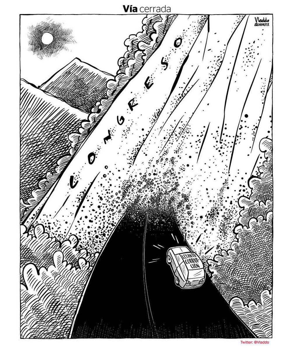 RevistaSemana's tweet image. #Caricatura | Vía cerrada con el Congreso, por @VLADDO