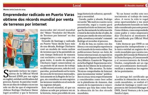 OWorldRecord's tweet photo. Prensa del récord de chile a conseguido por Rodrigo chicharro y su equipo
#chile #worldrecords #worldrecord #recordmundial #recordmudiales #parcelas #america #premsa #noticia #venda #intrnet #marketingdigital… https://t.co/4g14EfBuGn… https://t.co/3O4BeZUkj0