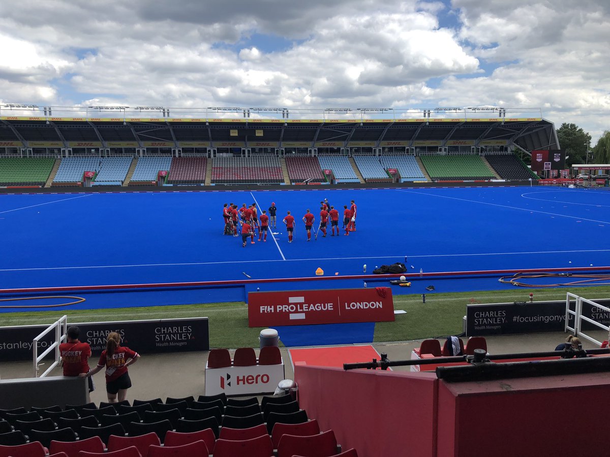 Game day. Brilliant to see the transformation at The Stoop and bump into old work colleagues! Final regular #ProLeague @GBHockey game v @BlackSticks 1400 today catch it on @btsport followed by @GBHockey Women at 1630. @chrisfowles_58 @Harlequins