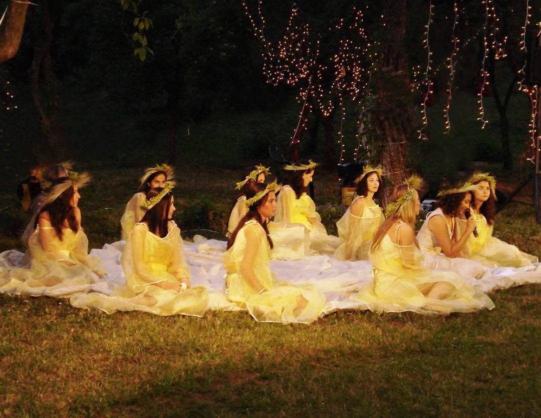 Tonight we celebrate the Sanziene ( fairies’ festival). Women wearing white dresses create flower crowns and dance around a bonfire. Then the crown is thrown on the top of the house. 
It is said on this day the heavens open up and strange things happen.
#Romania #sanziene