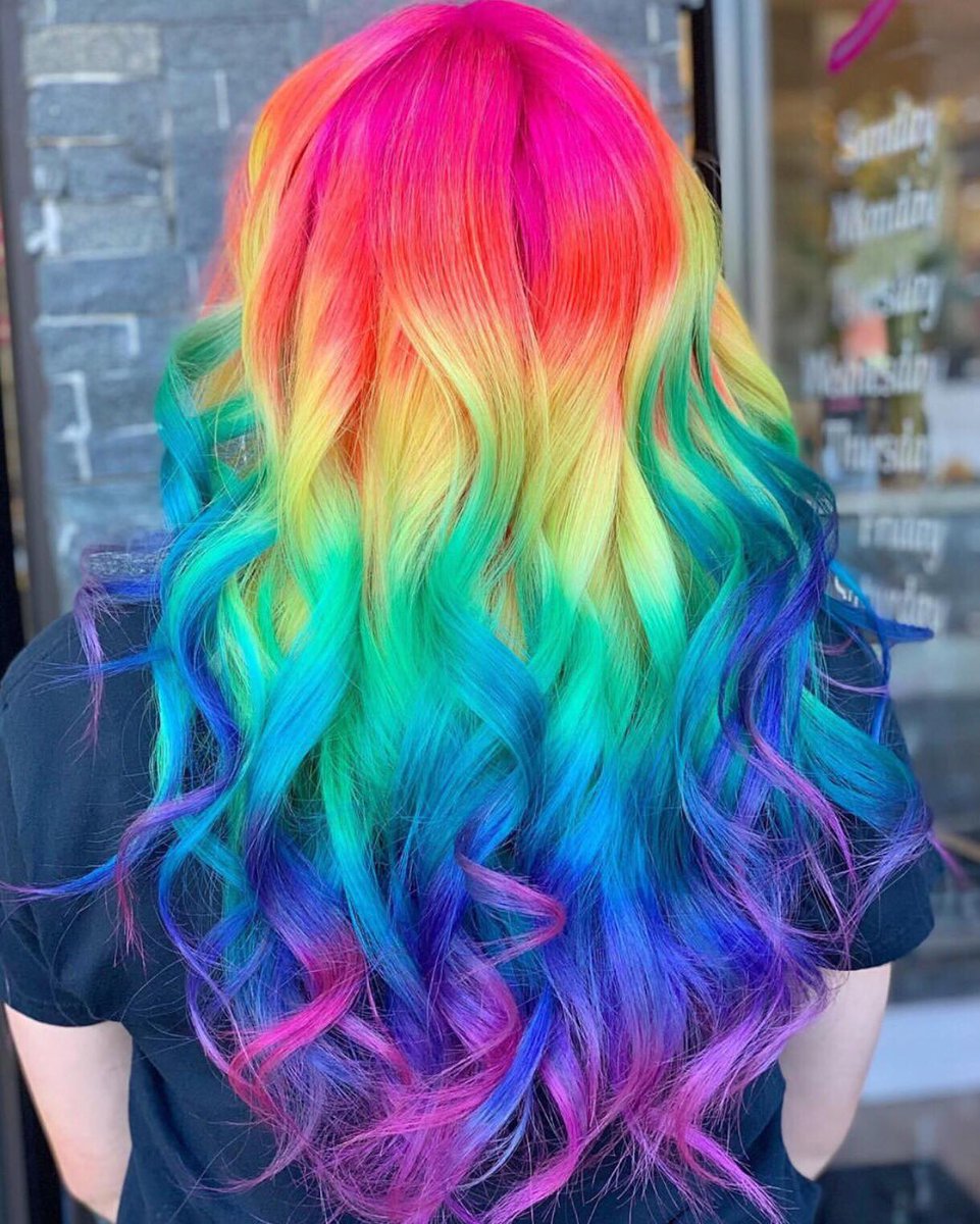 JustEssentials1's tweet image. We can't get enough of this insane Rainbow hair created by @meaghanmastersonhair 😮🌈

If you're after a look as gorgeous as this, check out our HUGE range of pastel, bright, neon &amp;amp; UV hair dyes available in store and online 🙌
#RainbowHair #DyedHair #HairGoals #Inspo