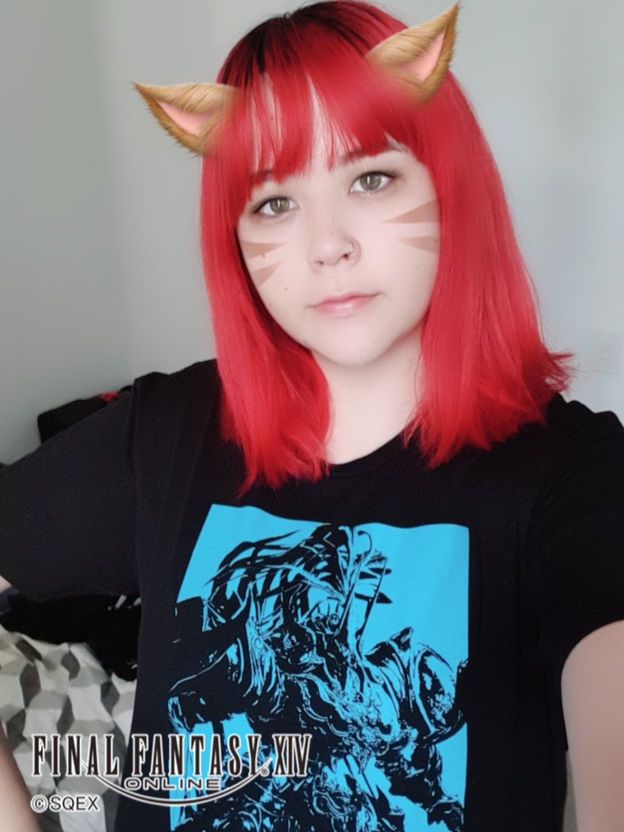 dubusaeyo's tweet photo. π Hands up if you're excited for the new @FF_XIV_EN Shadowbringers expansion's early access on Friday!
Been reppin my fave I Beat Susano shirt from #PAX2017!
Still loving the miqo'te #SnowApp filter β€ #FFXIV #Shadowbringers
Can't wait to stream the new content! π₯° https://t.co/RIjbw7ts2H