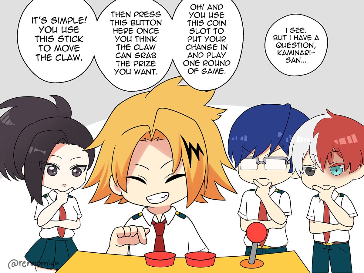 Team Todoroki Adventures Part 1

This squad is so underrated. CelebTrio+Kaminari=Plus Ultra Comedy

Had this idea based on some conversations in tdmm discord. There'll be 3 parts. Hope I can make time for it all ?

#bnha #kaminaridenki #iidatenya #todorokishouto #yaoyorozumomo 