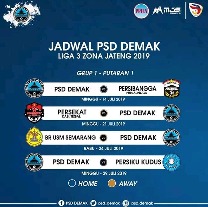 psd_demak's tweet photo. Jadwal Laskar Kalijaga Liga 3 zona Jawa Tengah 2019. Dukung dimanapun Laskar Kalijaga berlaga.

#comeonlaskarkalijaga 
#PSDDemakJaya https://t.co/bGB0O2nRkR