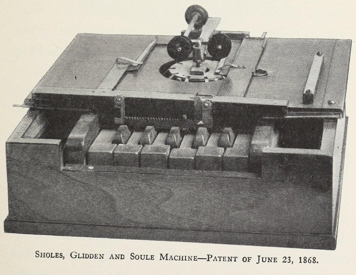 Happy Birthday to the typewriter! First typewriter patent  was issued on this date in 1868, to Christopher Latham Sholes.